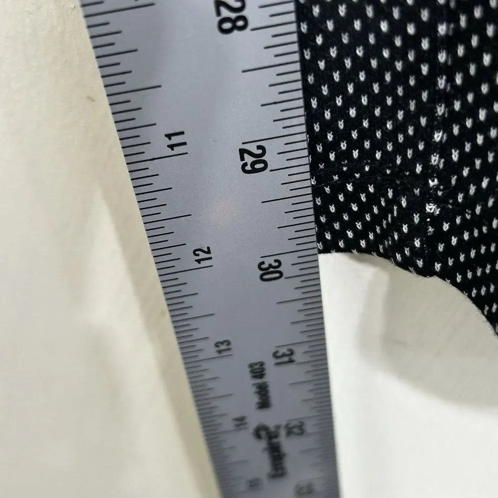 Max Studio Women Black White Pants Size Large Pull On Wide Leg Elastic Waist